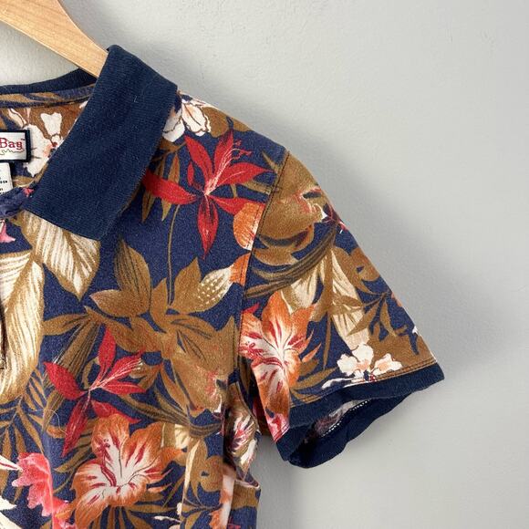 Jamaica Bay Tropical Hawaiian Polo Shirt  L Large Women's Vintage - Picture 5 of 9